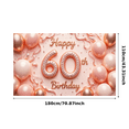 thumbnail image 3 of Floral Design Birthday Banner Glitter Numbers Decorative Balloons Birthday Celebration Banner for 60th Birthday Party Indoor Celebration Decoration, 3 of 7