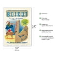 thumbnail image 2 of Beirut Lebanon by Clipper - Gateway to the Middle East - Vintage Airline Travel Poster c.1951 - Master Art Print 10in x 14in, 2 of 4
