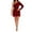 Wine, variant on Oplxuo Women's One Shoulder Sequin Feather Hem Dresses Long Sleeve Sexy Glitter Bodycon Mini Cocktail Party Club Dress