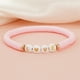 thumbnail image 3 of Pulseras para mujer, regalos para mujer, pulsera de cerámica suave apilada para el día de San Valentín, pulsera de cerámica suave con cuentas y letras en inglés, una pulsera, 3 of 3