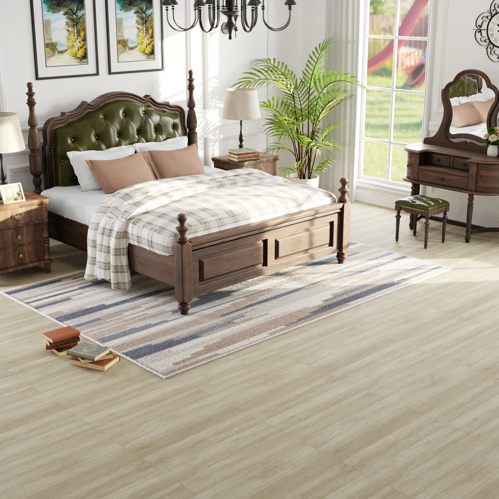 Oxdigi 23.6" X 196" Contact Paper Vinyl Flooring Roll Self Adhesive Wood Plank Film