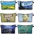 thumbnail image 2 of Bolsa de cosméticos con estampado de pintura al óleo de Van Gogh, bolsa de maquillaje con cielo estrellado/Girasol, neceser de viaje, estuche de cosméticos para mujer, billetera de compras LIUWENJING unisex, 2 of 2
