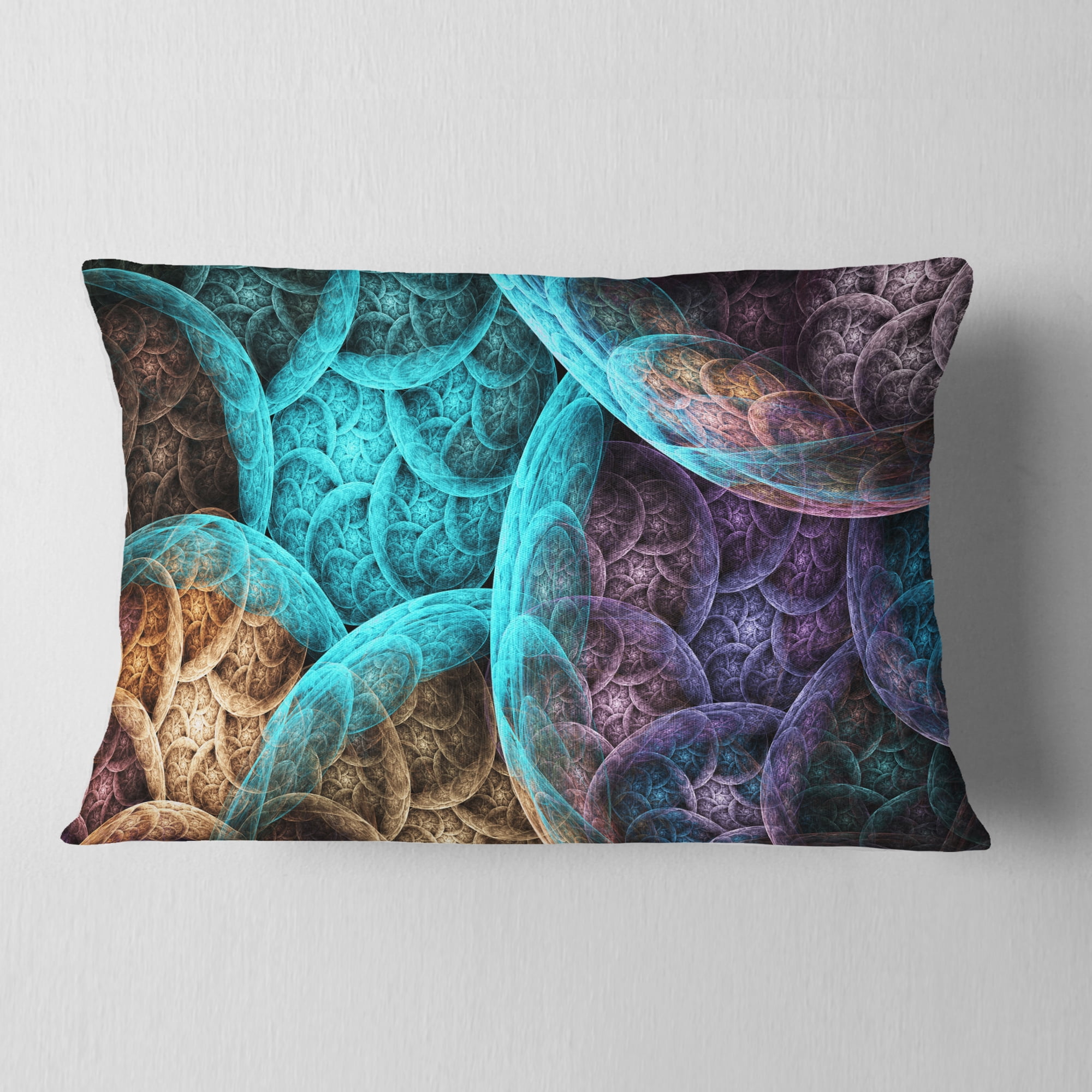 Designart Colorful Dramatic Clouds - Abstract Throw Pillow - 12x20