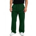 thumbnail image 3 of Resicozy Mens Baggy Sweatpants Wide Leg Lounge Sweat Pants with Pockets Big and Tall Uncuffed Solid Color Open Bottom Sweatpants Dark Green L, 3 of 4
