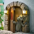 thumbnail image 4 of Adornos de resina de dinosaurio Qtmnekly para puerta, árbol, patio, manualidades, jardín, decoración de patio al aire libre, escultura de dinosaurio, dragón - B, 4 of 6