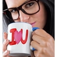 thumbnail image 2 of 3drose, Red and Pink Heart I Love U Illustration, 11oz Two-tone Blue Mug, 2 of 6