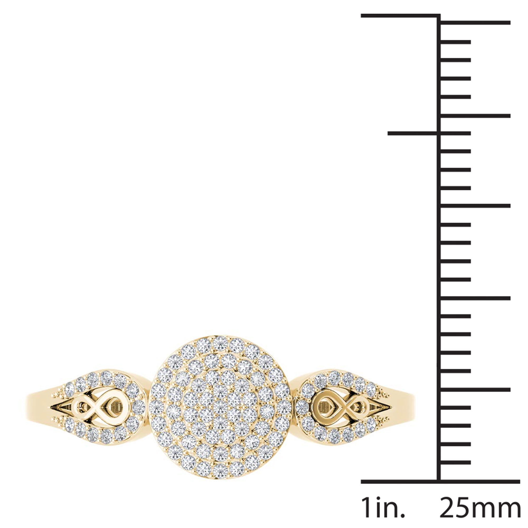 1/5ct TDW Diamond 10K Yellow Gold Halo Engagemet Ring
