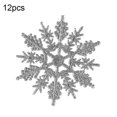 thumbnail image 4 of Doce colgantes artificiales de copos de nieve navideños fiesta familiar árbol de Navidad decoración de la boda, 4 of 5
