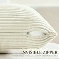 thumbnail image 4 of Softalker Throw Pillow Covers, Soft Corduroy Decorative Striped Pillow Cases 18x18 Inch Set of 2, Boho Cushion Pillow Cover for Farmhouse, Couch, Sofa, Bedroom, Living Room, Home Decor (Beige), 4 of 6