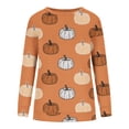 thumbnail image 3 of SOOMLON Halloween Clothes for Women Gothic Clothing Vintage Halloween Crewneck Sweatshirt Long Sleeve Pumpkin Top Scary Halloween Costumes Halloween Pumpkin Sweatshirt Orange M, 3 of 5