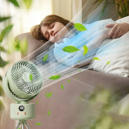 

Rkwlnn Fans New Items Camping Fan Outdoor Desktop Circulation High Wind Power Household Usb Digital Display Tripod Fan