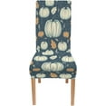 thumbnail image 2 of Fall Chair Covers for Dining Room Set of 6 Watercolor Pumpkin Pattern Spandex Stretch Dining Room Chair Cover Removable Washable Kitchen, 2 of 6