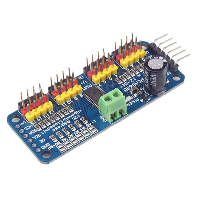 Ruifaya Placa controladora de servomotor PWM PCA9685 de 16 canales y 12 bits para Ard Fast