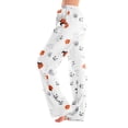 thumbnail image 2 of OIOLOYJM Halloween Wide Pants for Women Cute Ghost Pumpkin Print Sleep Soft Novelty Pajama Bottoms Stretch Yoga Elastic Waist Sweat Pants White M, 2 of 7