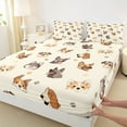 thumbnail image 3 of Homewish Puppy Dog Twin Sheet Sets,Pet Corgi Twin Fitted Sheet,Beige Brown Flat Sheet For Boys Kids,Super Cozy Room Decor,3-Piece, 3 of 7