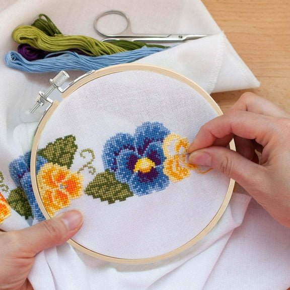 WEAVILUX 6-Piece Embroidery Hoop Frame Set Khaki for Beginners and Craft Projects