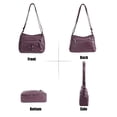 thumbnail image 4 of Spencer Womens Crossbody Bag Lightweight Multi Pocket Purses Soft Leather Shoulder Crossover Satchel Handbags for Laides, Purple, 4 of 9