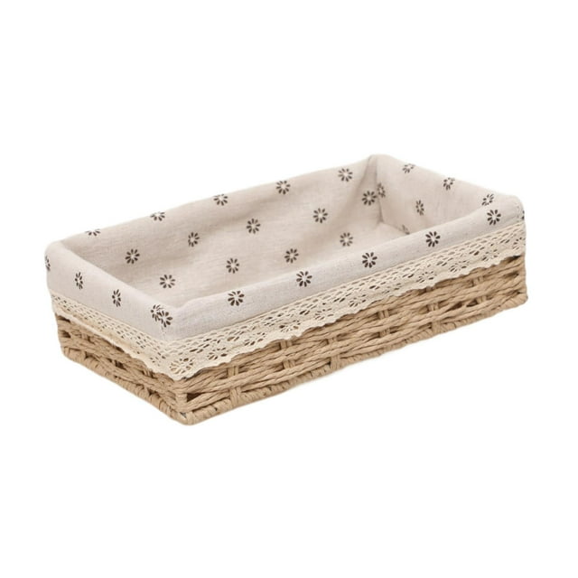 Baneta de almacenamiento Contenedor de contenedor apilable MacRame Caja de decoración Bandeja decorativa para frutas de cena comida para el 27cmx17cmx7cm