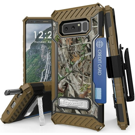Note 8 Camo Clip Case, Autumn Camouflage Tree Leaf Real Woods Hunting Cover [Belt Hip Holster + Magnetic Kickstand and Card Slot] for Samsung.., By Beyond