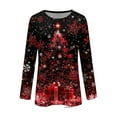thumbnail image 4 of Holiday Gifts! Titcea Christmas Tops for Women 2024 Long Sleeve Crewneck Fashion Xmas Print Cute Pullover Sweaters 2024 Loose Comfort Lightweight Casual Tops, 4 of 5