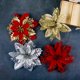 thumbnail image 4 of 10/5 piezas de 15 cm de flores navideñas con purpurina, flores artificiales de Pascua, adorno para árbol de Navidad, decoración del hogar, Navidad, Año Nuevo, 4 of 5
