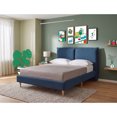 thumbnail image 1 of Cama Matrimonial Makora Zenvia Azul Tapizada en Tela Tipo Velvet (No Incluye Colchón), 1 of 8