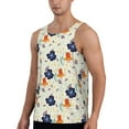 thumbnail image 2 of Fotbe Flower Leaves Pattern Men's Quick Dry Workout Tank Top Gym Muscle Tee Fitness Bodybuilding Sleeveless T Shirt Breathable Workout Shirt-Large, 2 of 9