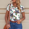 thumbnail image 6 of Fuzoiu Dinosaur on Excavator2 Print Women's Short-Sleeved Onesie, Short Sleeve Body Suits, Women Round Neck Bodysuits for Women,for Daily Wear, Parties, and Layering-Small, 6 of 7