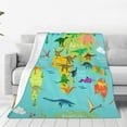 thumbnail image 5 of Dinosaur Blanket Dinosaur World Map Decor Throw Blanket Super Warm Soft Plush Lightweight Fleece Flannel Winter Blanket Gifts for Boys Girls Dino Lover Toddlers Baby Kids Women Couch Bedding 50"X60", 5 of 6