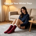 thumbnail image 2 of TELOLY 2Pairs Slipper Socks for Women,Size 20-24 Slipper Socks,Gripped Sole Fuzzy Socks,Style1,14-16Cm, 2 of 8