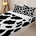 thumbnail image 3 of Erosebridal Minimal Cow Spot Pattern Zipper Full Size Comforter Sets with Fitted Sheet and 2 Pillowcases,Irregular Blot Print Zipper Bedding Set,Black White,Reversible, 3 of 6