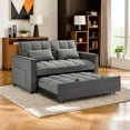 thumbnail image 3 of Kadyn Futon Sofa Bed, 54" Adjustable Backrest Convertible Futon Sofa for Living Room, Futon Sleeper Sofa with Side Pouch, Gray, 3 of 10