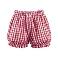 thumbnail image 4 of Toddler Girls' Shorts Ruffle Elastic Plaid Shorts Ruffled Bow Cute Loose Play Shorts for Big Kids Summer Casual Shorts with Pockets 3-12 Years, 4 of 4