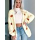 thumbnail image 4 of Suéter con Bordado de Calabaza para Mujer, Cuello en V, Holgado, Informal, de Punto, , para las Fiestas. Amarillo L, 4 of 8