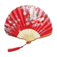 thumbnail image 2 of Wzzjkit Folding Hand Fan With Colorful Floral Pattern Classical Style Folding Fan for Party Dancing Wedding and Home Decoration, 2 of 6