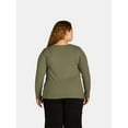 thumbnail image 3 of Terra & Sky Women's Plus Size Pointelle Top, Sizes 0X-4X, 3 of 5