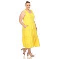 thumbnail image 2 of White Mark Women's Plus Size Scoop Neck Tiered Midi Dress, 2 of 5