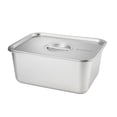 thumbnail image 3 of Lavabo cuadrado de acero inoxidable Lavabo rectangular de fondo plano y profundo para lavar verduras Plato para alimentos cocidos Lavabo para batir verduras con tapa Lavabo para congelar Lavabo para, 3 of 5