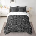 thumbnail image 2 of jejeloiu Gray Zebra Striped 7-Piece Twin Bedding Sets,Retro Geometric Lines Bedding Comforter Set For Adults Reversible, 2 of 8