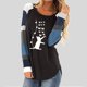 thumbnail image 2 of Blusa informal con estampado de retazos de manga larga y cuello redondo para mujer a la moda Fridja  fjkfkj1958, 2 of 8