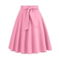 thumbnail image 3 of Rove Studio Women’s Bow Tie A-Line Midi Skirt, High Waist Flared Solid Color Casual Skirt with Matching Belt RD1 XXL, 3 of 3