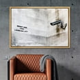 thumbnail image 2 of wall26 Framed Canvas Print Wall Art Banksy Surveillance Camera on Wall Graffiti &amp; Street Art Pop Culture Illustrations Pop Art Bohemian Dark for Living Room, Bedroom, Office - 16"x24" N, 2 of 5