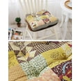 thumbnail image 5 of Boho Quilted Cotton Chair Cushion 16"x16"×2'' with Non-Slip Ties & Gripper Back - Machine Washable PP Filled Seat Pad for Dining, Kitchen, Office Chairs - Stylish Patchwork Design (Pattern A), 5 of 6