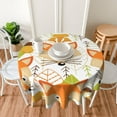 thumbnail image 2 of Fox Tablecloth Round Table Cloths 60 Inch Wrinkle Resistant Picnic Table Covers Washable Polyester for Holiday Kitchen Party Picnic -Mushroom, 2 of 6