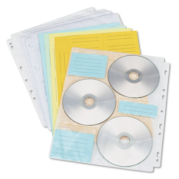 Innovera TwoSided CD/DVD Pages for ThreeRing Binder, 10/Pack