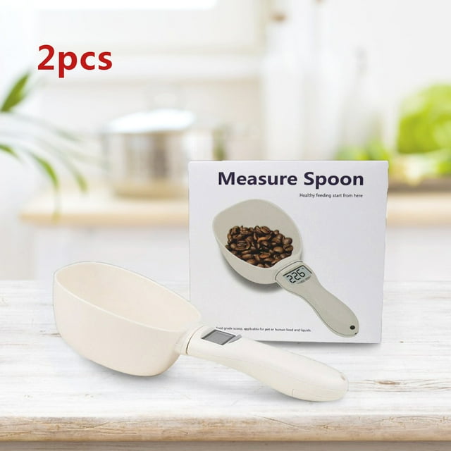 SMihono Kitchen Organizers and Storage 2pcs Pet Food Water Electronic Measuring Spoon Scale Digital Display Detachable Kitchen Gadgets Must Have 2023