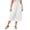 White, variant on Wide Leg Plus Size Women's Culotte Pants Drawstring Elastic Waistband Casual Loose Fit Solid Color Lightweight Cropped Trousers