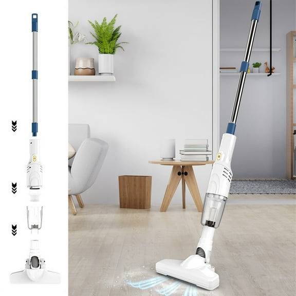 Tiitstoy Cordless Stick Vacuum, Rechargeable Vacuum Cleaner with 30 Mins Long Runtime, Lightweight Quiet Cordless Vacuum Cleaner for Carpet and Hardwood Floor Pet Hair White