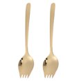 thumbnail image 1 of ADDHAT 2Ud Cubiertos Spork De Inoxidable Dorado Para Servir Ensaladas Y Pasta Con Resistente, 1 of 8