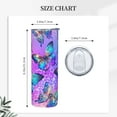 thumbnail image 3 of Waldeal Butterflies Skinny Tumbler with Lid, Stainless Steel Double Wall Vacuum Insulated Travel Mug Water Bottle Iced Coffee Cup 20oz, 3 of 9
